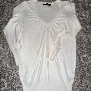 The Limited White V-Neck Sweater